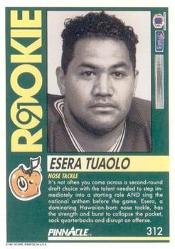 1991 Pinnacle #312 Esera Tuaolo Back