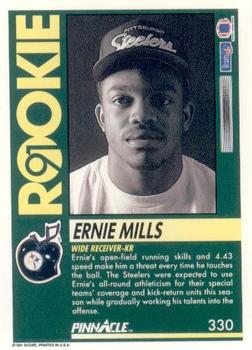 1991 Pinnacle #330 Ernie Mills Back