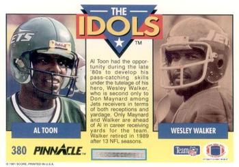 1991 Pinnacle #380 Al Toon / Wesley Walker Back