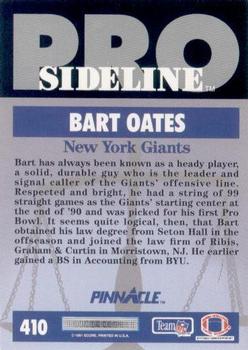1991 Pinnacle #410 Bart Oates Back