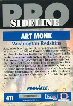 1991 Pinnacle #411 Art Monk Back