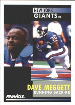 1991 Pinnacle #33 Dave Meggett Front