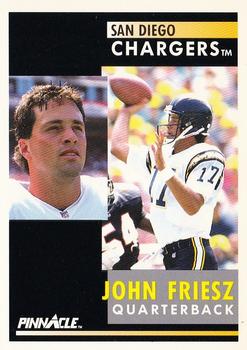 1991 Pinnacle #76 John Friesz Front