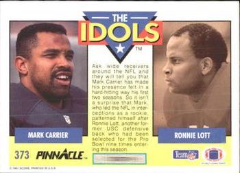 1991 Pinnacle #373 Mark Carrier / Ronnie Lott Back