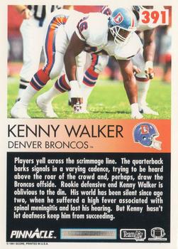 1991 Pinnacle #391 Kenny Walker Back