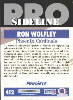 1991 Pinnacle #412 Ron Wolfley Back