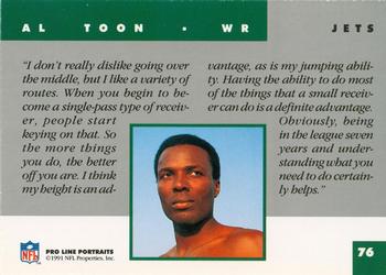 1991 Pro Line Portraits #76 Al Toon Back