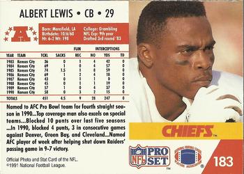 1991 Pro Set #183 Albert Lewis Back