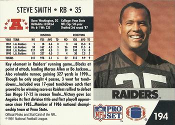 1991 Pro Set #194 Steve Smith Back