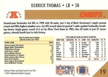 1991 Pro Set #19 Derrick Thomas Back
