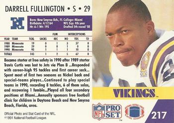 1991 Pro Set #217 Darrell Fullington Back