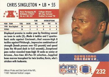 1991 Pro Set #232 Chris Singleton Back