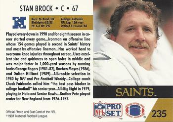 1991 Pro Set #235 Stan Brock Back