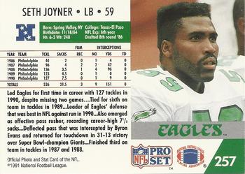 1991 Pro Set #257 Seth Joyner Back