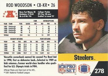 1991 Pro Set #278 Rod Woodson Back