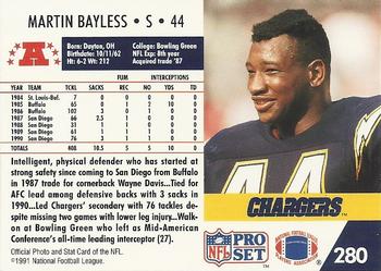 1991 Pro Set #280 Martin Bayless Back