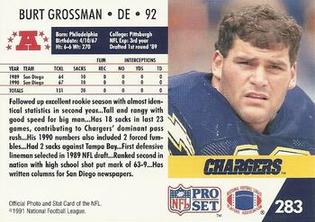 1991 Pro Set #283 Burt Grossman Back
