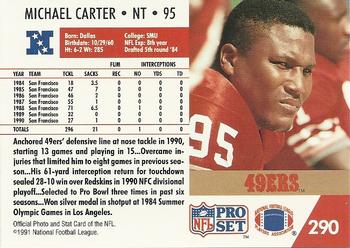 1991 Pro Set #290 Michael Carter Back