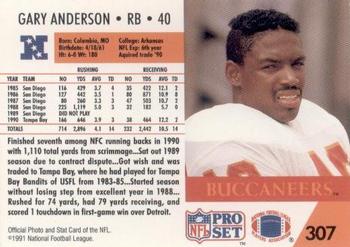 1991 Pro Set #307 Gary Anderson Back