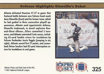 1991 Pro Set #325 Falcons Outshoot Oilers Back