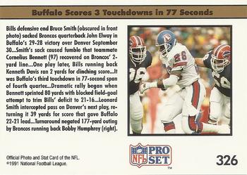 1991 Pro Set #326 Bills' Rally Stuns Broncos Back