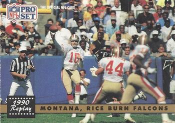 1991 Pro Set #329 Montana, Rice Burn Falcons Front