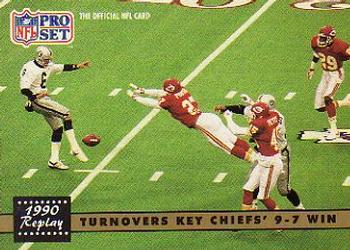1991 Pro Set #331 Turnovers Key Chiefs' 9-7 Win Front