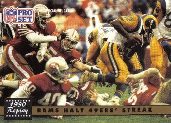 1991 Pro Set #332 Rams Halt 49ers' Streak Front