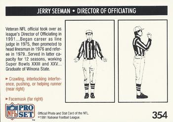 1991 Pro Set #354 Jerry Seeman Back