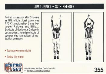 1991 Pro Set #355 Jim Tunney Back