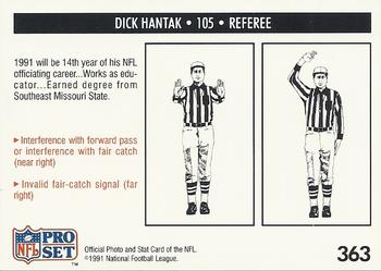 1991 Pro Set #363 Dick Hantak Back