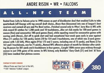 1991 Pro Set #380 Andre Rison Back