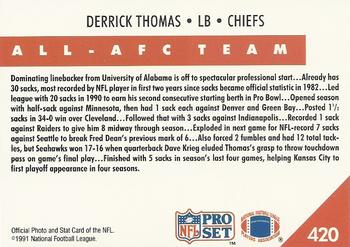 1991 Pro Set #420 Derrick Thomas Back