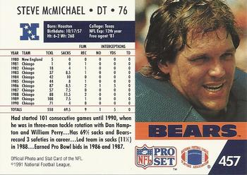 1991 Pro Set #457 Steve McMichael Back