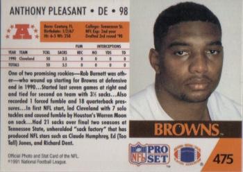 1991 Pro Set #475 Anthony Pleasant Back