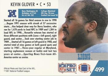 1991 Pro Set #499 Kevin Glover Back