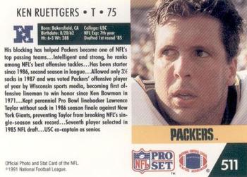 1991 Pro Set #511 Ken Ruettgers Back