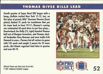 1991 Pro Set #52 Thomas Gives Bills Lead Back