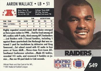 1991 Pro Set #549 Aaron Wallace Back