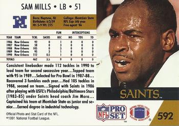 1991 Pro Set #592 Sam Mills Back