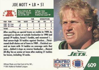 1991 Pro Set #609 Joe Mott Back