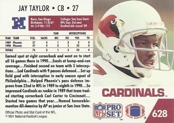 1991 Pro Set #628 Jay Taylor Back