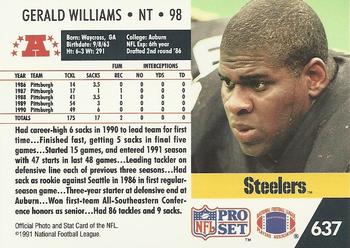1991 Pro Set #637 Gerald Williams Back