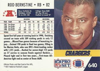 1991 Pro Set #640 Rod Bernstine Back