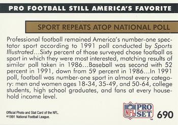 1991 Pro Set #690 Pro Football Still America's Favorite Back