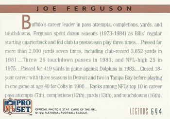 1991 Pro Set #694 Joe Ferguson Back