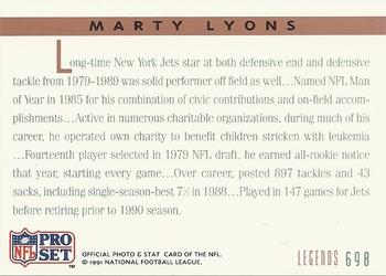 1991 Pro Set #698 Marty Lyons Back