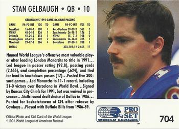 1991 Pro Set #704 Stan Gelbaugh Back