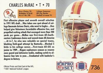 1991 Pro Set #736 Charles McRae Back