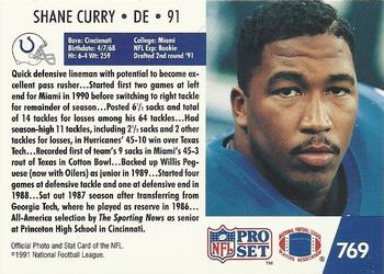 1991 Pro Set #769 Shane Curry Back